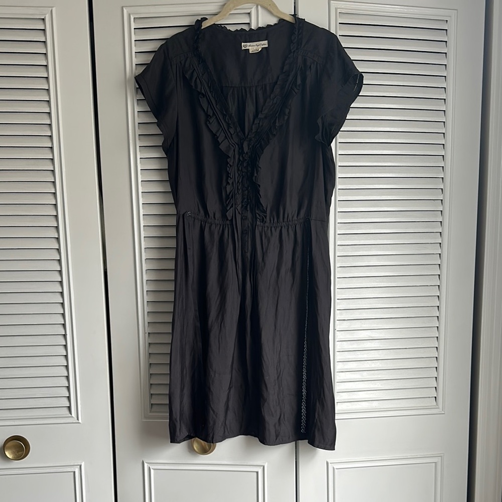 Boho Silky Charcoal Grey Dress